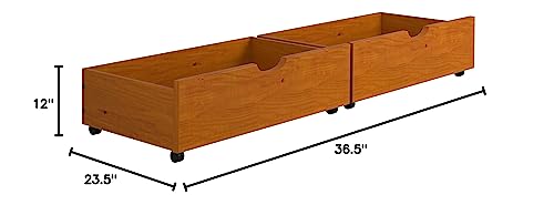 Bunk Bed Kingdom Under Bed Storage Drawers, Honey