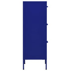 vidaXL Navy Blue Storage Cabinet - 16.7"x13.8"x40" - Steel Material - Extendable Drawers - Industrial Style - Adjustable Levellers