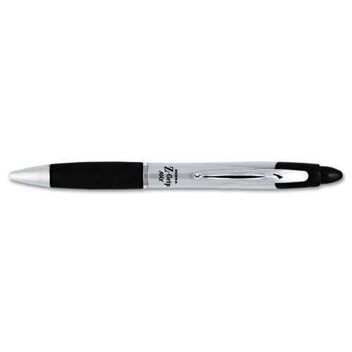 Zebra Z-Grip Max Retractable Ballpoint Pen, Medium Point, 1.0 Mm, Silver Barrel, Black Ink, 12-Count (22410) By Zebra Pen
