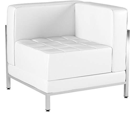 Flash Furniture Hercules Imagination Series White Leathersoft 2 Piece Corner Chair Set