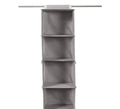 Wudyhome Bags Hanging Closet Shelf Organiser, 4 Compartment, NonWoven Fabric, Grey, Wardrobe Storage, Pack Of 1