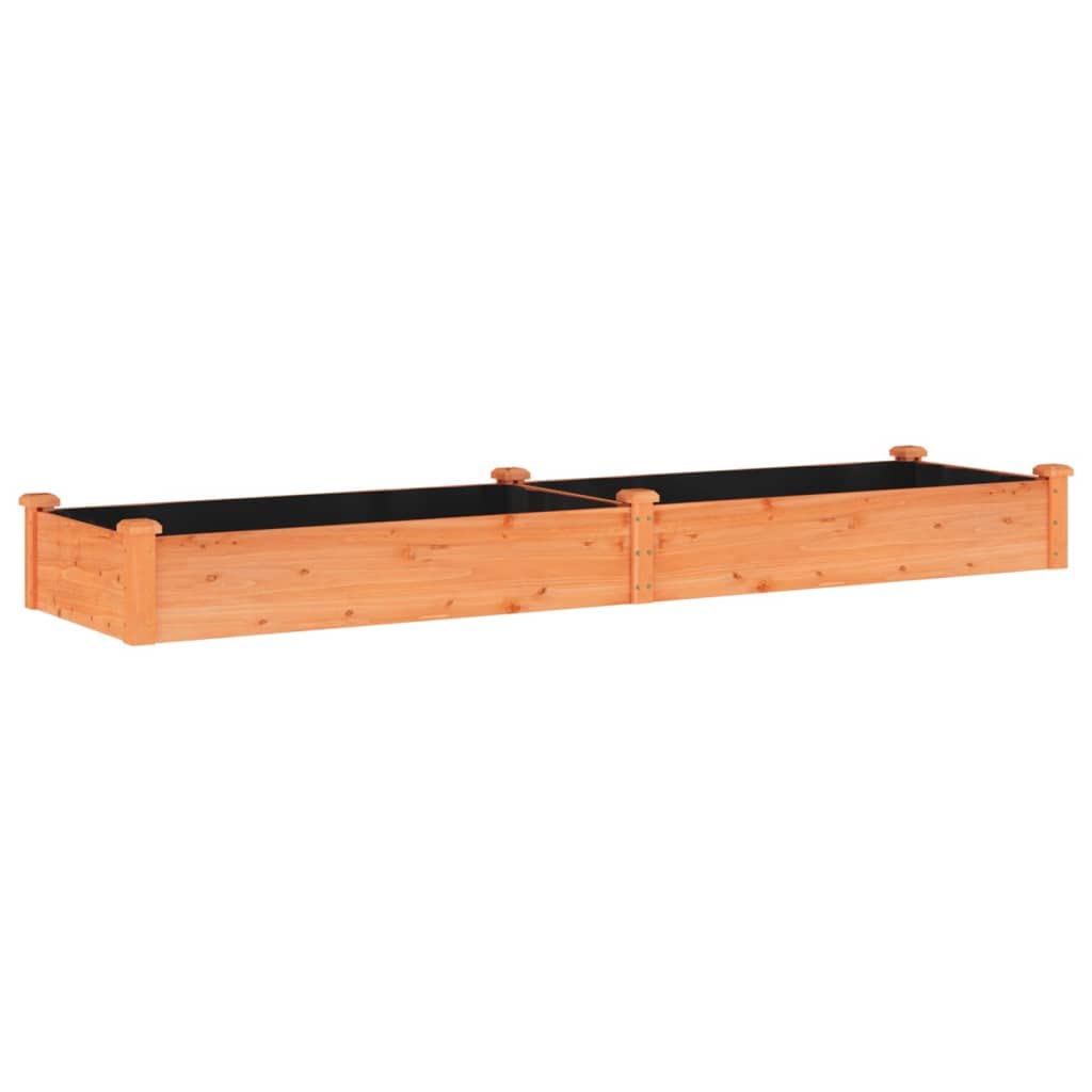 vidaXL Solid Fir Wood Garden Raised Bed with Liner - Large Size for Planting Herbs, Vegetables, Flowers - Ideal for Outdoor Gard