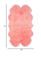 HomeRoots Kitchen 4' x 6' x 2' Loom Knotted Pink Quattro Sheepskin Area Rug