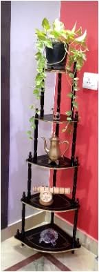 Aperol Design 5 Shelf Mdf Wall Corner Stand, Modern Wooden Corner Shelf For Living Room & Bedroom, Multipurpose Home DCor