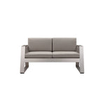 Pangea Home Air 33x57 Two Seater Modern Aluminum Sofa in Gray Finish