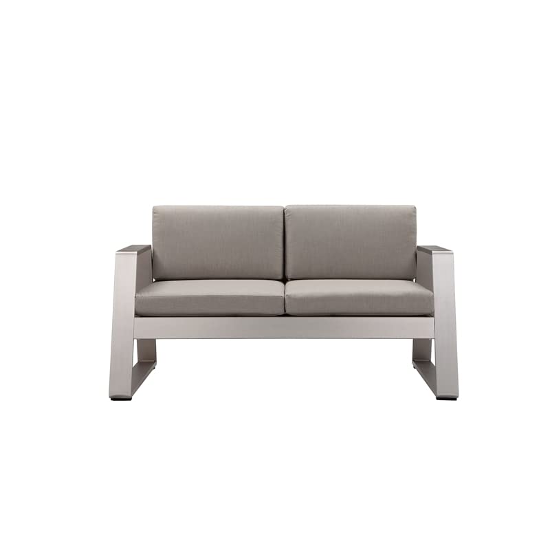 Pangea Home Air 33x57 Two Seater Modern Aluminum Sofa in Gray Finish