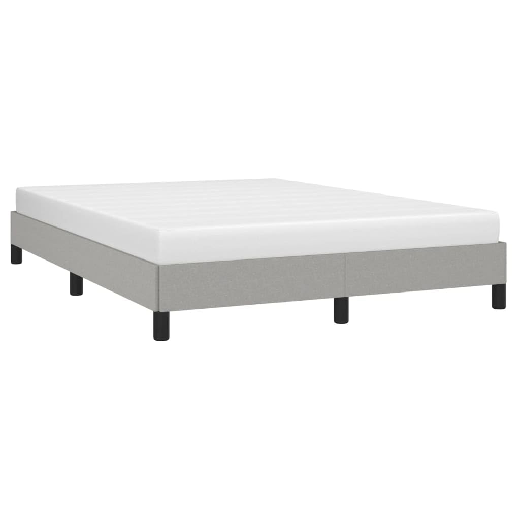 vidaXL Full-Size Fabric Bed Frame in Light Gray | Stylish Modern Bedroom Furniture | Durably Constructed and Comfort Optimized