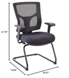 Lorell, LLR62009, Conjure Sled Base Black Guest Chair