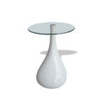 vidaXL 2-Piece Round Coffee Table Set with Glass Top - Modern & Small, White Coffee Table, Perfect for Living Room or Bedroom (16.5" Diameter)