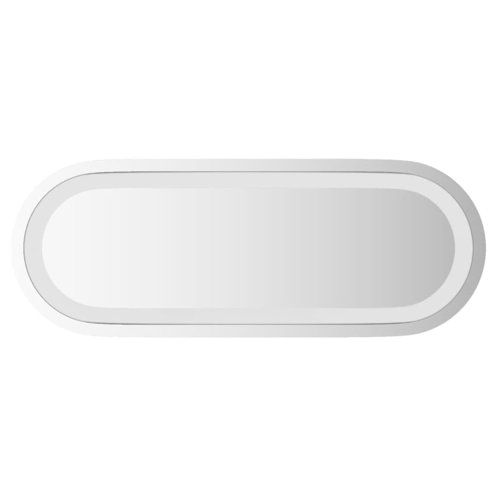 vidaXL LED Bathroom Mirror 15.7&quot;x5.9&quot; Oval with Integrated LED Lights and USB Interface, Waterproof, Wall-Mounted Design for Bathroom/Dressing Room/Bedroom Decor