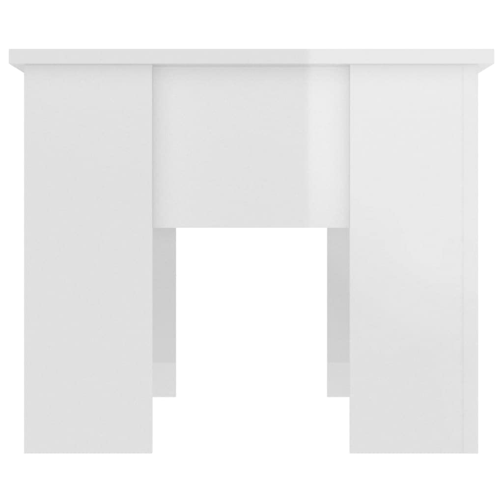 vidaXL Engineered Wood Coffee Table with Liftop, High Gloss White Finish, Rectangular Structure, 31.1x19.3x16.1, Perfect for Living Room or Office