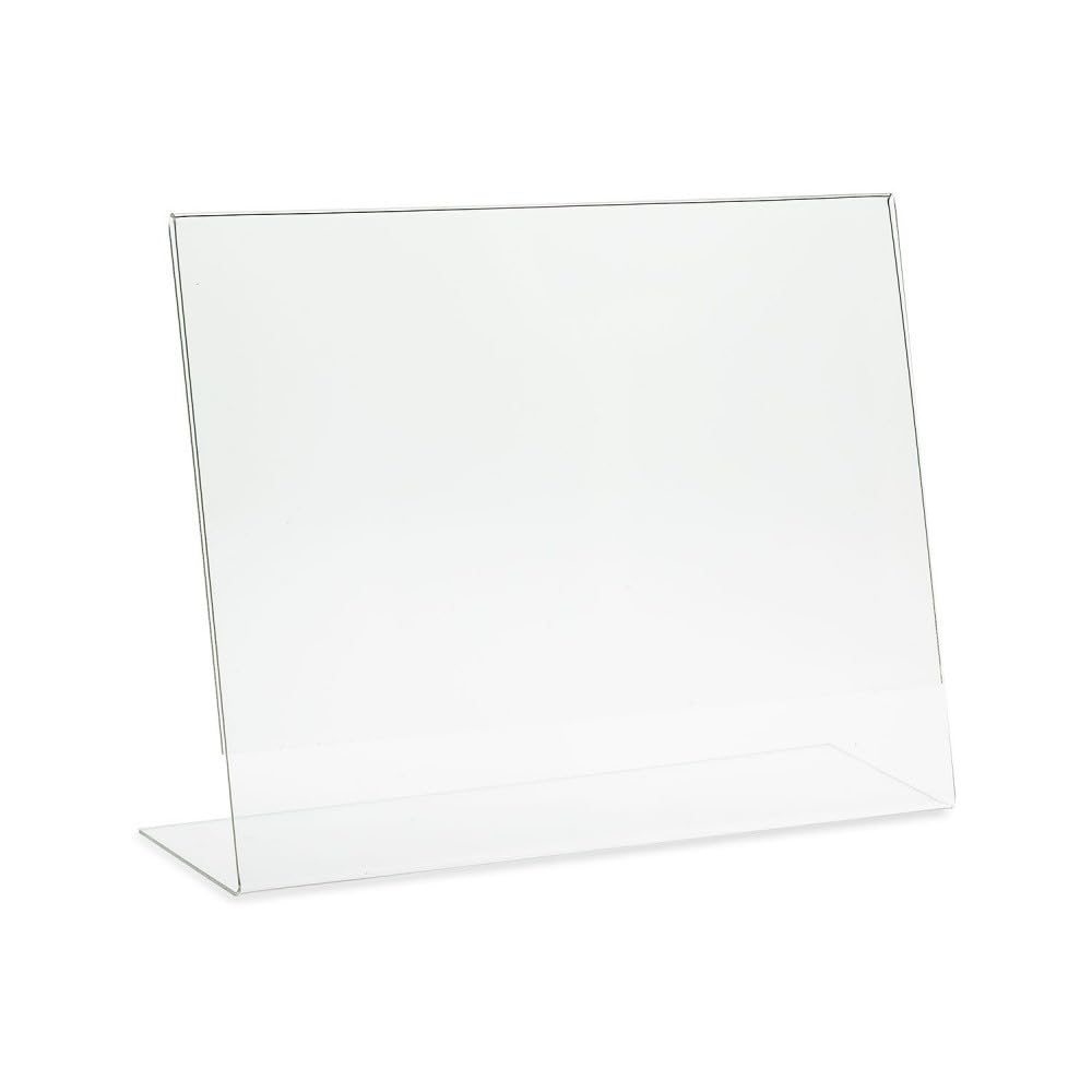 Dazzling Displays Clear Acrylic Sign Holder 11 X 8.5 Clear Slanted Sign Holder Premium Acrylic Sign Holder For Office, Retail, T