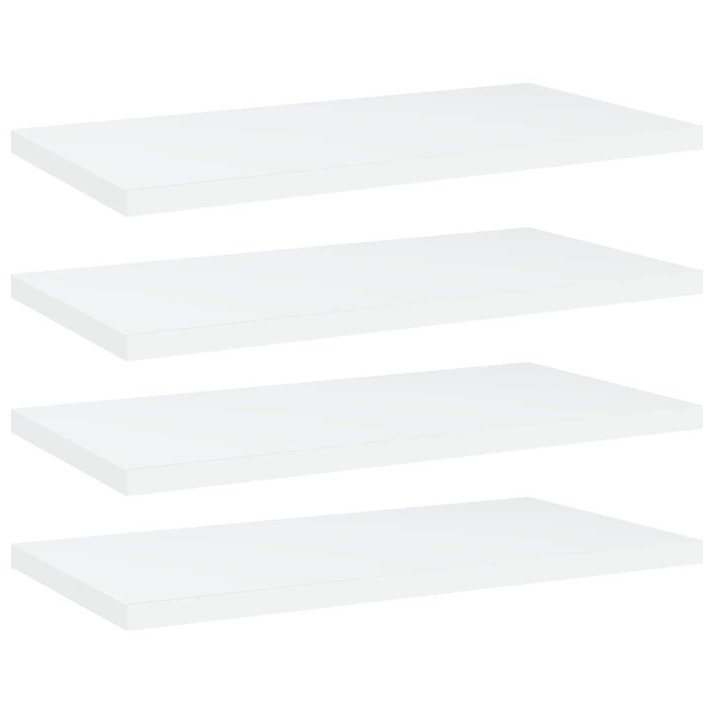 vidaXL Floating Shelves 4 Pcs, Wall Shelving with Invisible Mounting System, Display Shelf, Wall Shelf Unit, Modern, White Engineered Wood