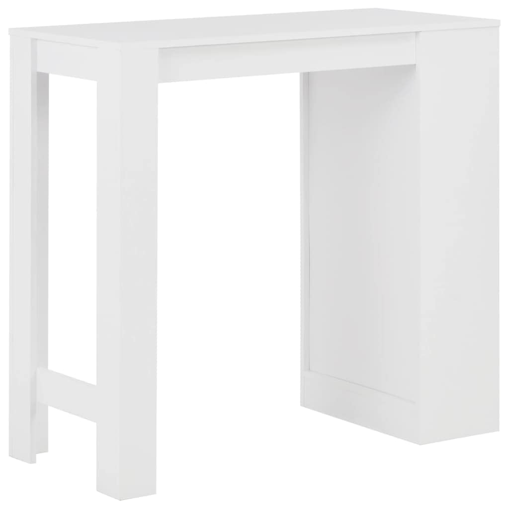 Vidaxl Bar Table With Shelf White 43.31"X19.69"X40.55"