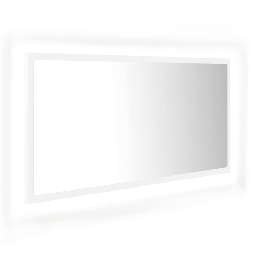 vidaXL LED Bathroom Mirror Home Vanity Unit Washroom Wall Furniture Interior Hallway Bedroom Laundry Room Dressing 35.4&quot; White Acrylic