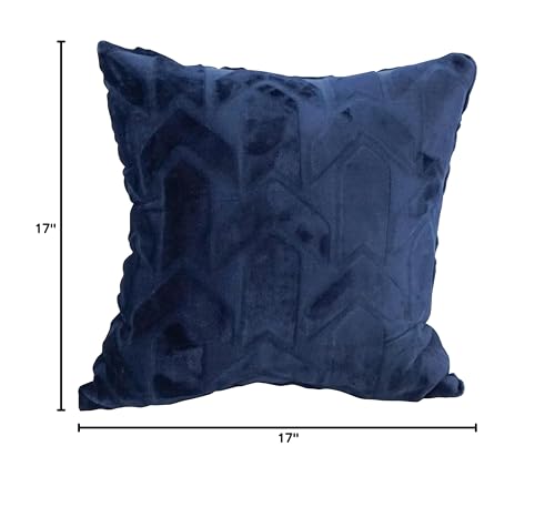 Blazing Needles Square Faux Fur Throw Pillow, 17&quot;, Agora Atlantis