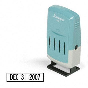 Xstamper Versadater Pre-Inked Stamp - Faxed, Paid, Recd Message/Date Stamp - 1 X 0.16 - Black