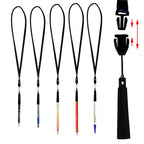 Xilaotou 10 Anti-Lost Necklace Lanyard With Elasticity Blackanti-Lost Silicone Rubber Pen Silicone Lanyard Holder,Teachers,Const