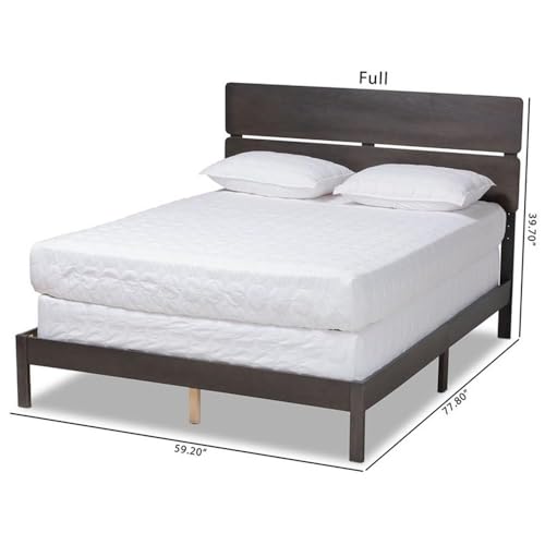 Baxton Studio Anthony Modern and Contemporary Dark Grey Oak Finished Wood Queen Size Panel Bed