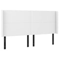 Vidaxl Led Headboard Home Indoor Bedroom Bed Accessory Upholstered Bed Header Furniture With Led White 64.2"X6.3"X46.5"/50.4" Faux Leather