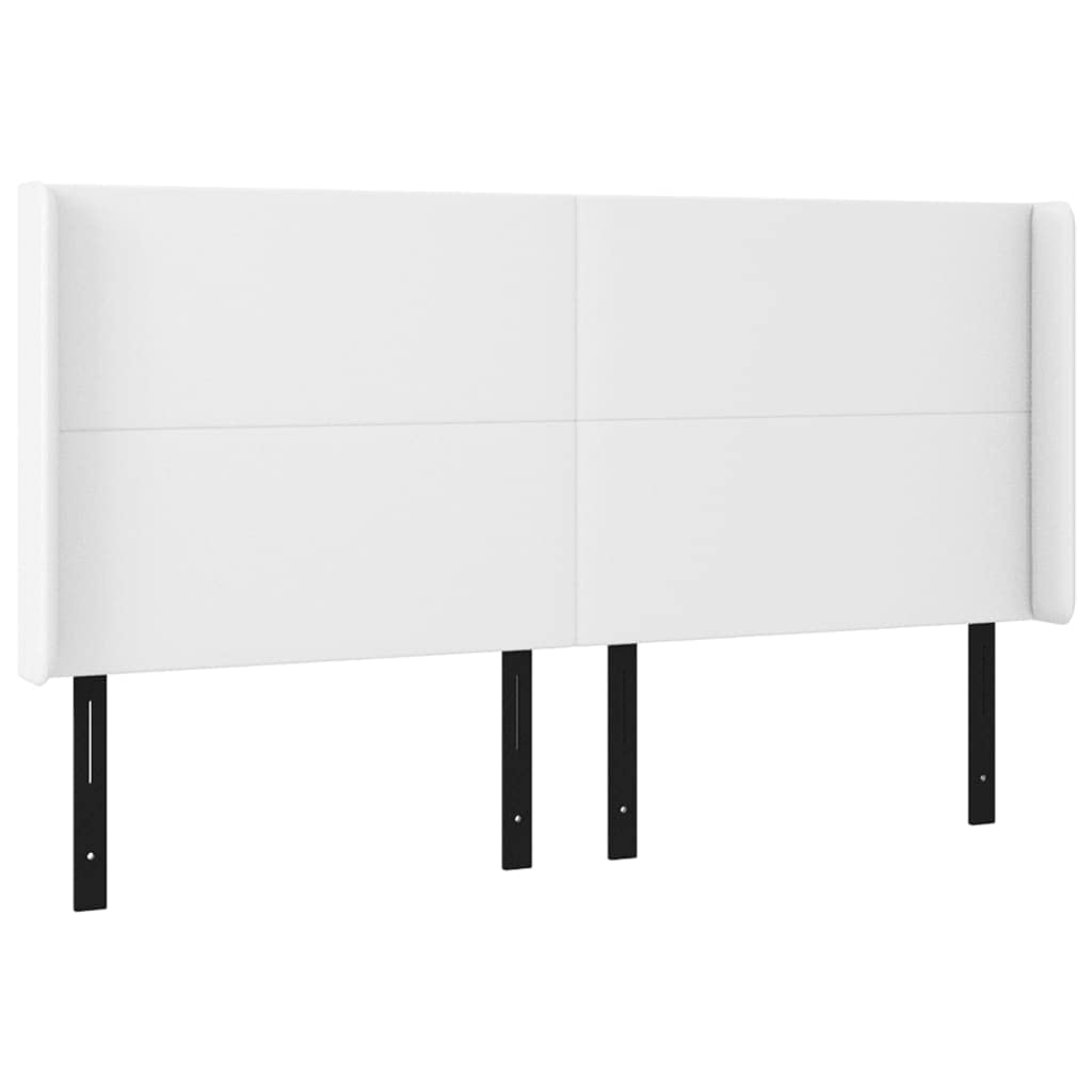 Vidaxl Led Headboard Home Indoor Bedroom Bed Accessory Upholstered Bed Header Furniture With Led White 64.2"X6.3"X46.5"/50.4" Faux Leather