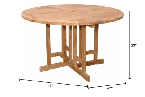 Anderson Teak TBF-047BR Butterfly Round Folding Table, 47&quot;