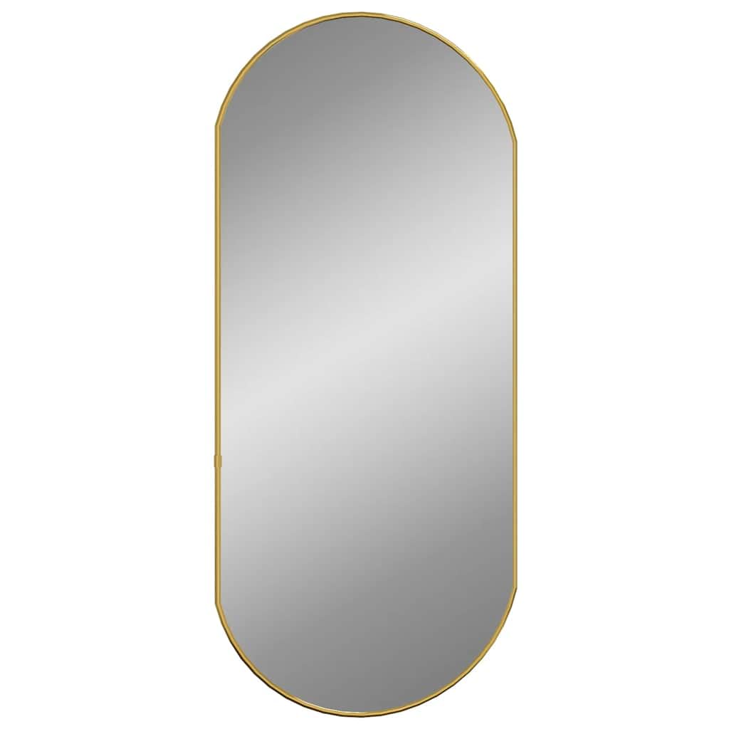 vidaXL Wall mirror gold 80x35cm oval