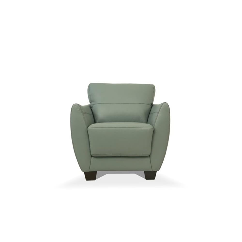 Acme Valeria Leather Chair In Watery