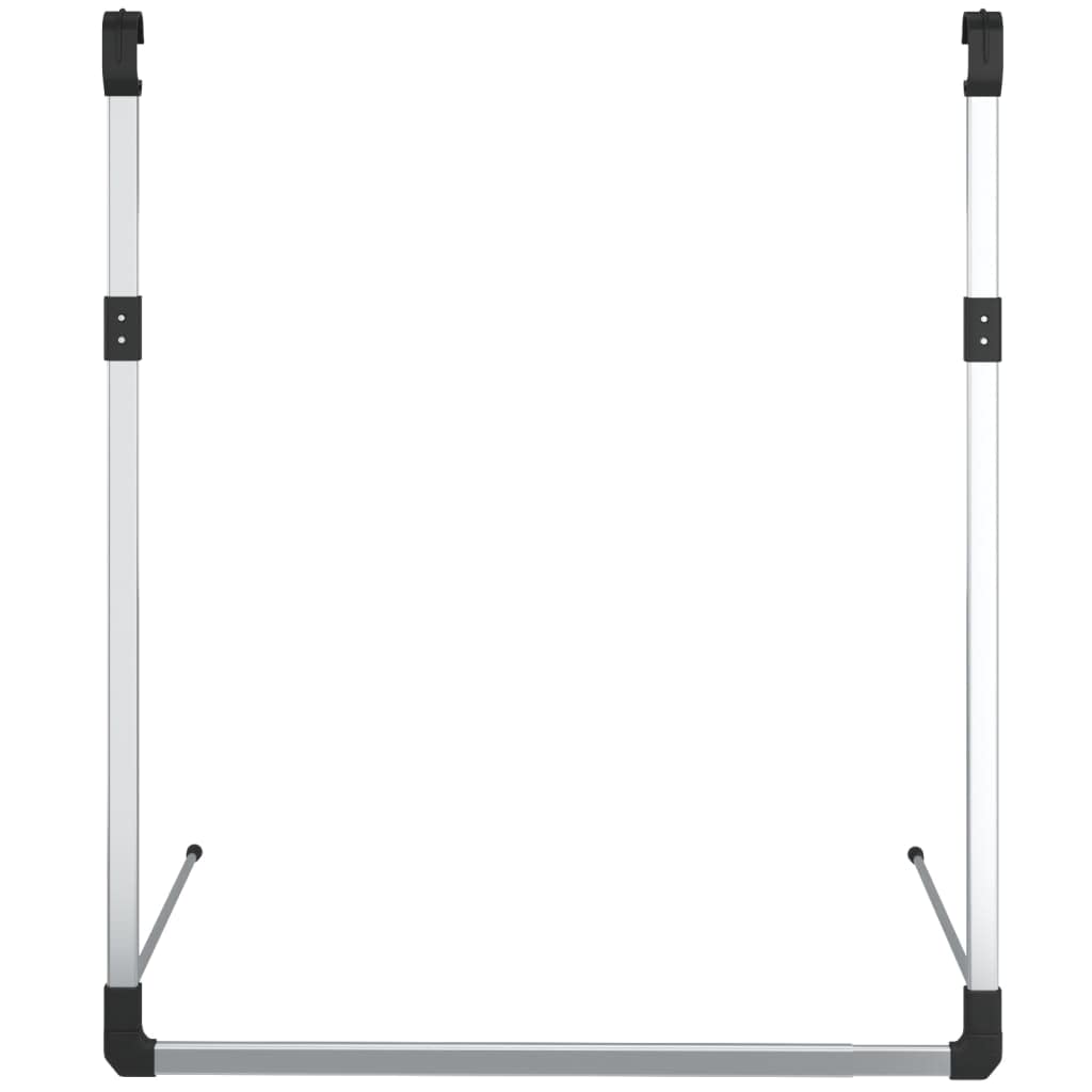 vidaXL Telescopic Wardrobe Hanging Rail - Modern Silver Aluminium Closet Organizer with Adjustable Width/Height - Easy Usage and Assembly
