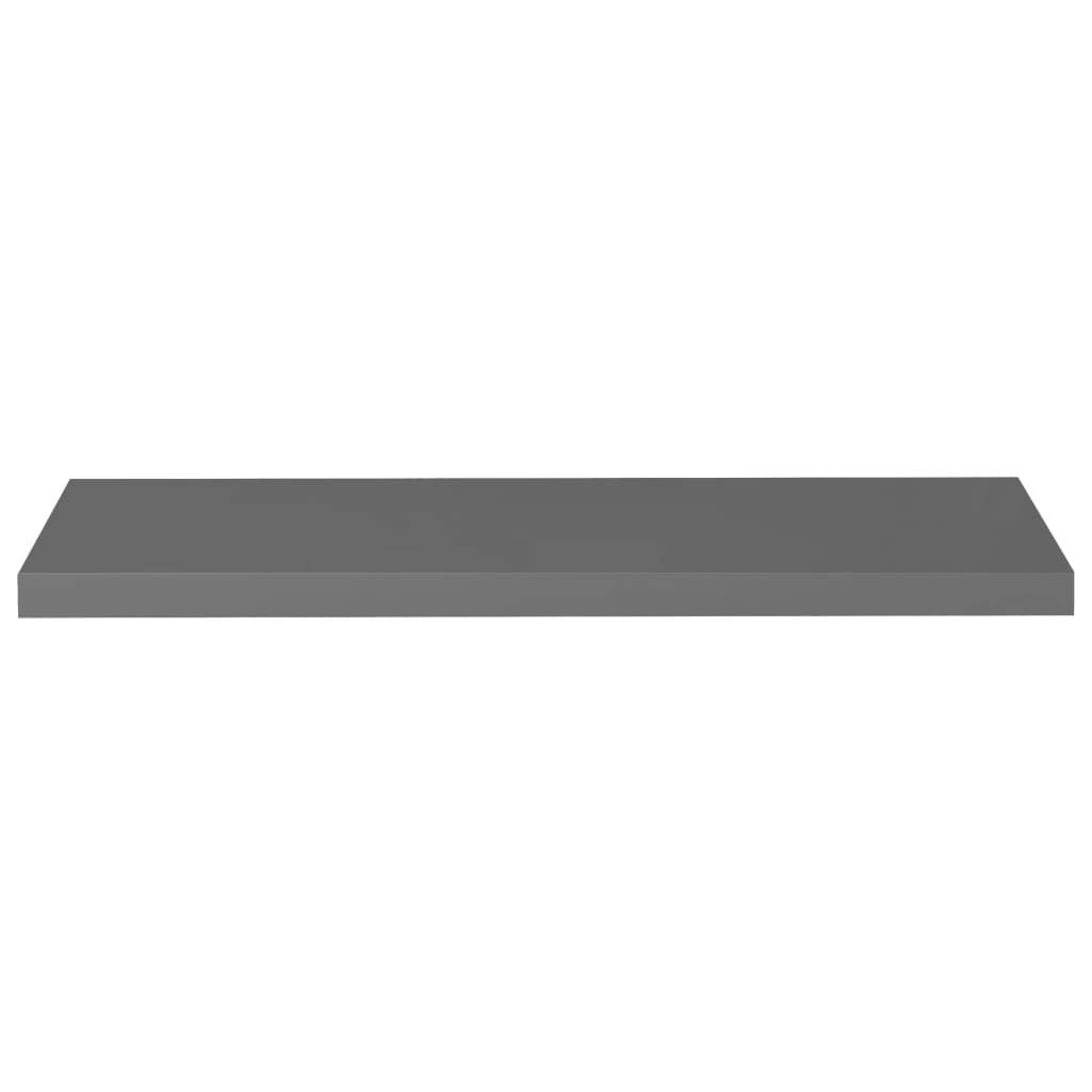 Furniking Floating Wall Shelves 2 pcs High Gloss Gray 35.4"x9.3"x1.5" MDF