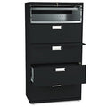 Hon 600 Series 5-Drawer Lateral Files W/ Locks-5 Drawer Lateral File W/Lock, 36"X19-1/4"X67", Black