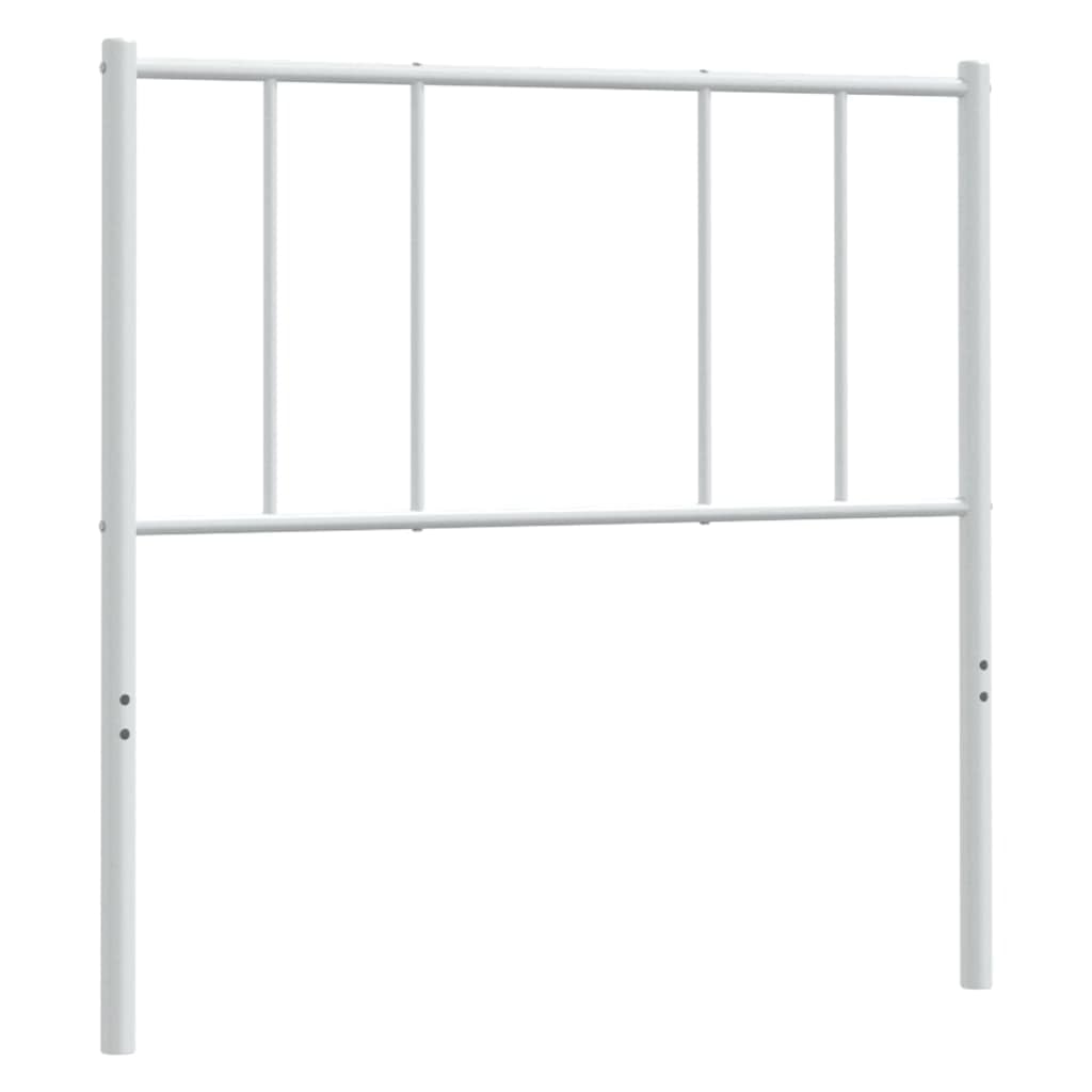 Vidaxl Classic Design Metal Headboard In White - Robust Powder-Coated Steel Construction For Stability - Suitable For 39.4" Bed Frames