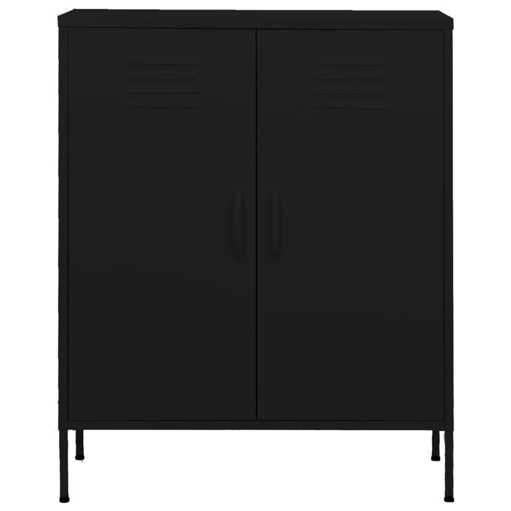 vidaXL Storage Cabinet Black 31.5&quot;x13.8&quot;x40&quot; Steel