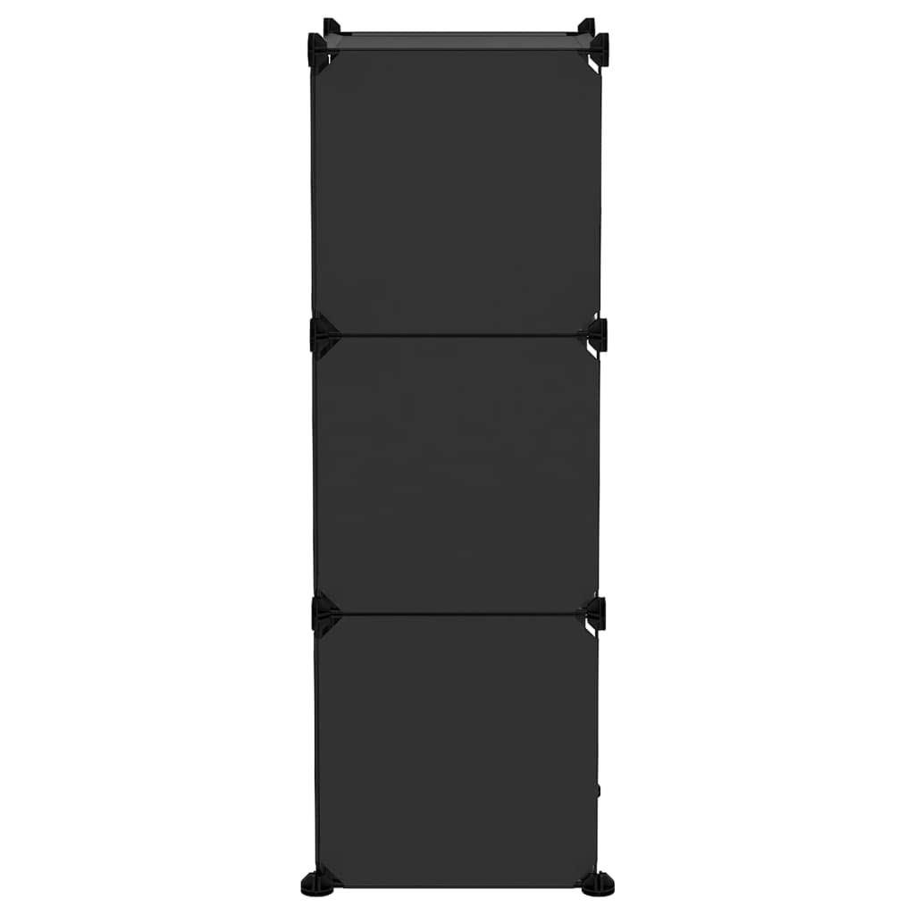 vidaXL 6-Cube Storage Organizer - Black - Waterproof PP Plastic - Space-Efficient, User-Friendly Design - For Home, Office, Dormitory