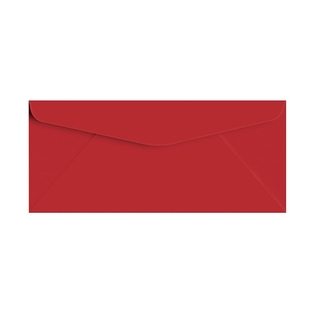 Dark Red Bright Color #10 Envelopes - Great For Mailing Letters, Business Memos, Invitations, Invoices, Bills | 4 1/8' X 9 1/2'