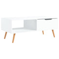 vidaXL Scandinavian Style Coffee Table - Rectangular, Elegant White, 39.4x19.5x16.9, Made of Engineered Wood and MDF, Easy Assem