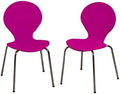 Modern Childrens Table and  2 Chair Set with Chrome Legs (Purple Color Chairs)