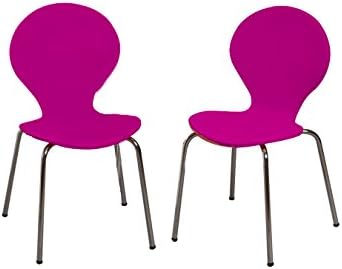 Modern Childrens Table and  2 Chair Set with Chrome Legs (Purple Color Chairs)