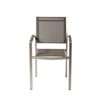 Pangea Home David Aluminum Frame Patio Dining Char in Gray (Set of 6)