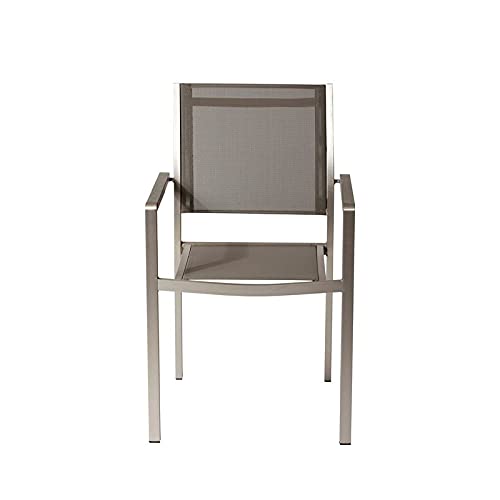 Pangea Home David Aluminum Frame Patio Dining Char in Gray (Set of 6)