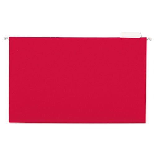 Universal Products - Universal - Hanging File Folders, 1/5 Tab, 11 Point Stock, Legal, Red, 25/Box - So