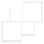 vidaXL Wall Cube Shelf Home Living Room Bedroom Furniture Set Wall-Mounted Floating Hanging Wall Display Shelf Wall Rack Set White Engineered Wood