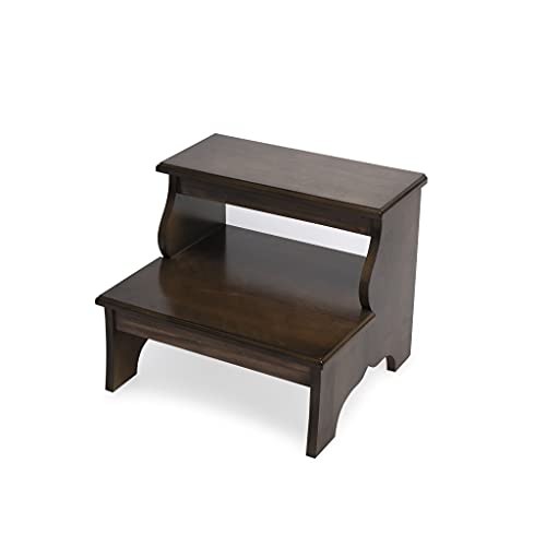 HomeRoots Brown MDF, Acacia Wood Solids Handcrafted Praline Step Stool