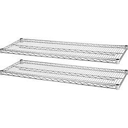 Lorell® Industrial Wire Shelving Extra Shelves, 36&quot; W X 24&quot; D, Chrome, Set Of 2