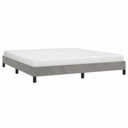 vidaXL King Size Bed Frame with Plywood Slats, Platform Bed Frame, Velvet Upholstered Mattress Foundation, No Box Spring Needed & Easy Assembly, Light Gray, Without Mattress