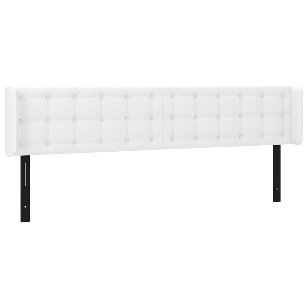 Vidaxl Led Headboard, Upholstered Headboard For Bed Home, Bed Headboard With Led Light, Bedroom Furniture, White 79.9&quot;X6.3&quot;X30.7&quot;/34.6&quot; Faux Leather