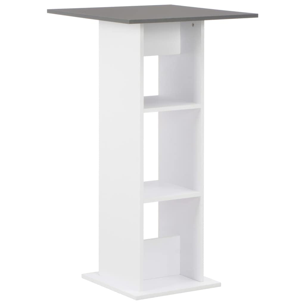 vidaXL Bar Table White 23.62&quot;x23.62&quot;x43.31&quot;