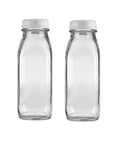 The Dairy Shoppe 1 Pint Glass Water Bottle 17 Oz (2)