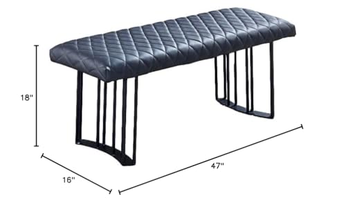 Neos Modern Furniture Upholstered Dining Bench, Dark Gray
