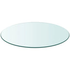 vidaXL Transparent Tempered Glass Table Top - Round 19.7" - Easy to Clean, Scratch-Free, Ideal for Dining Table, Coffee Table & Garden Table